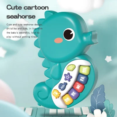 Baby Piano Music Toys Multifunctional Seahorse Electronic Piano with Music and Light Boys Girls Toys Kids Gifts age1+ 3