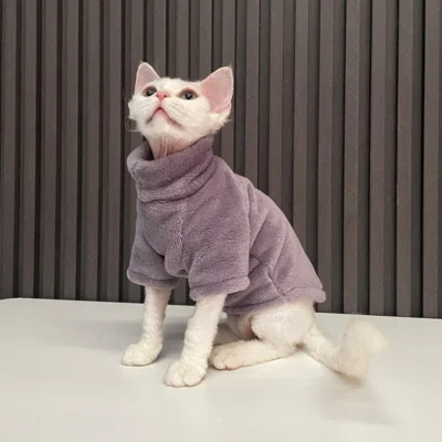2023 New Hairless Cat Sweater Winter Fashion Thickening Warm Sphynx Clothes Home Comfortable Winter Dog Clothes for Small Dogs 4
