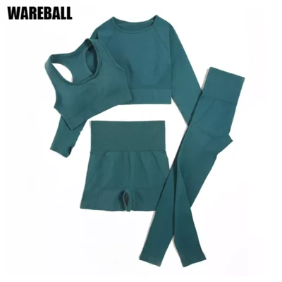 WAREBALL 2/3/4pcs Seamless Yoga Set Gym Clothes Sportswear Yoga Suits For Women Fitness Set Tracksuits Sports Bra Gym Leggings 1