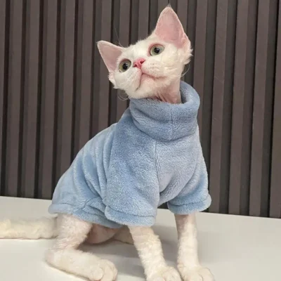 2023 New Hairless Cat Sweater Winter Fashion Thickening Warm Sphynx Clothes Home Comfortable Winter Dog Clothes for Small Dogs 1