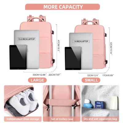 Women Travel Backpack Wizzair Cabin Backpack 40x30x20 Airplane, Large Capacity Waterproof Casual Bag Suitcase Laptop Backpacks 4