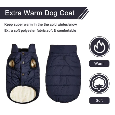 Winter Dog Clothes Outdoor Cold Proof Warm Dog Jacket with Fleece Cotton Lining Chihuahua French Bulldog Puppy Clothing Coat 4
