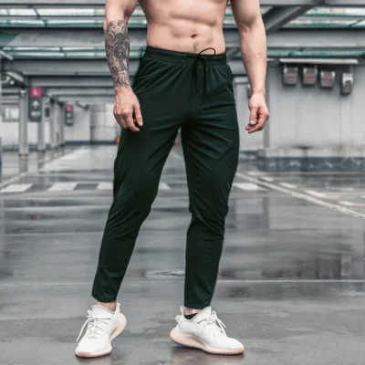 Men Running Fitness Thin Sweatpants Male Casual Outdoor Training Sport Long Pants Jogging Workout Trousers Bodybuilding 6