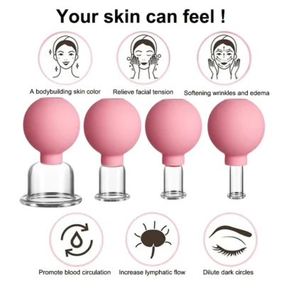 Rubber Face Massager Vacuum Cupping Face Skin Lifting Facial Cups Anti Cellulite Cup Anti-Wrinkle Cupping Therapy Facial Tool 4