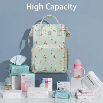 Diaper Backpack, Large Capacity Baby Bag, Multi-Function Travel Backpack Nappy Bags, Nursing Bag, Waterproof Fashion Mummy Bag 3