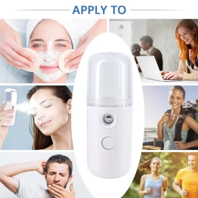 30ML Mini Facial Steamer Facial Sprayer USB Nebulizer Humidifier Moisturizing Hydrating Women Beauty Skin Care Tool 6