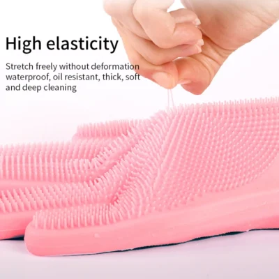 Pet Grooming Cleaning Gloves Dog Cat Bathing Shampoo Glove Scrubber Magic Dishwashing Cleanner Sponge Silicon Hair Removal Glove 5