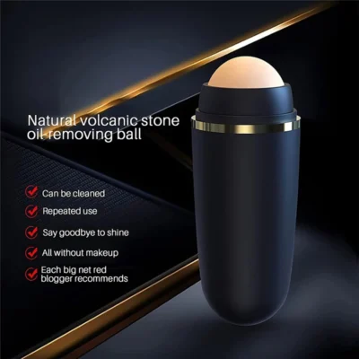 2 in1 Oil Absorbing Roller Natural Volcanic Stone Face Massage Body Stick Makeup Skin Care Tool Facial Pores Cleaning Oil Roller 5