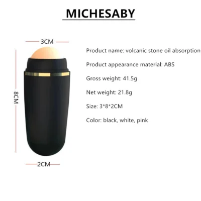 Face Oil Absorbing Roller Natural Volcanic Stone Massage Body Stick Makeup Face Skin Care Tool Facial Pores Cleaning Oil Roller 5