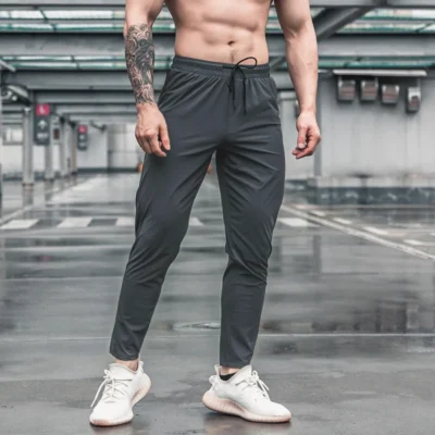 Men Running Fitness Thin Sweatpants Male Casual Outdoor Training Sport Long Pants Jogging Workout Trousers Bodybuilding 5