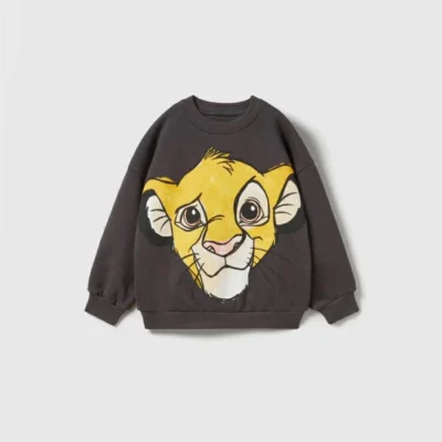 Cartoon Sweatshirts Pure Color Casual Sports Long-sleeved TShirt For Boys And Girls Fashion Wear Cute New Style Cotton Hoodies 1