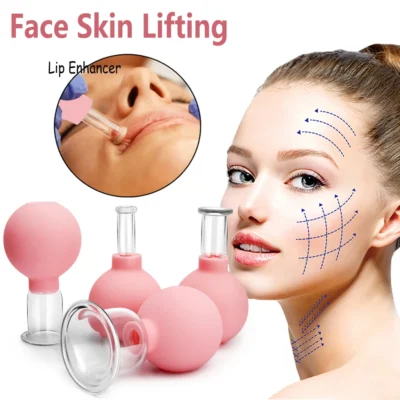 Rubber Face Massager Vacuum Cupping Face Skin Lifting Facial Cups Anti Cellulite Cup Anti-Wrinkle Cupping Therapy Facial Tool 1