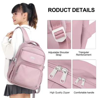 Backpack for Teen Girls Middle-School Primary Elementary Bookbags Lightweight Travel Casual Daypack Women 15Inch Laptop Backpack 6