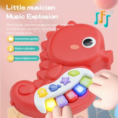 Baby Piano Music Toys Multifunctional Seahorse Electronic Piano with Music and Light Boys Girls Toys Kids Gifts age1+ 5