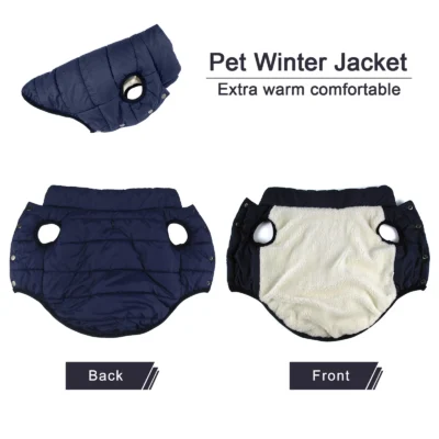 Winter Dog Clothes Outdoor Cold Proof Warm Dog Jacket with Fleece Cotton Lining Chihuahua French Bulldog Puppy Clothing Coat 5
