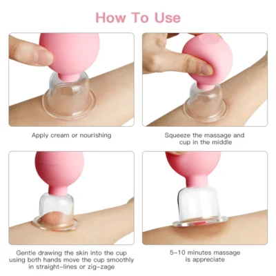 Rubber Face Massager Vacuum Cupping Face Skin Lifting Facial Cups Anti Cellulite Cup Anti-Wrinkle Cupping Therapy Facial Tool 3