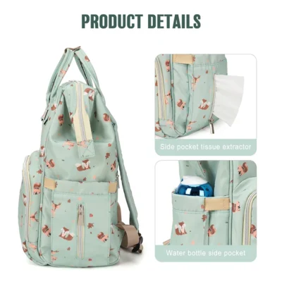 Diaper Backpack, Large Capacity Baby Bag, Multi-Function Travel Backpack Nappy Bags, Nursing Bag, Waterproof Fashion Mummy Bag 6