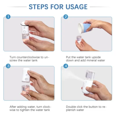 30ML Mini Facial Steamer Facial Sprayer USB Nebulizer Humidifier Moisturizing Hydrating Women Beauty Skin Care Tool 5
