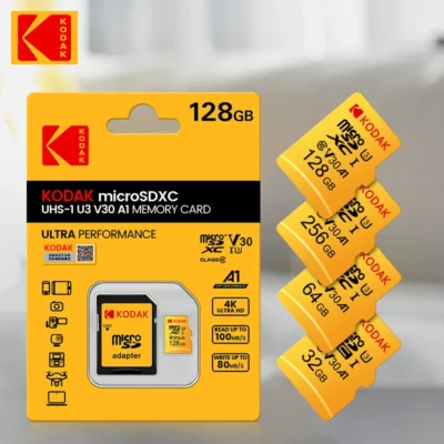 Original KODAK 32GB 64GB 128GB 256GB Memory Card 64GB U3 4K Micro TF SD Card 64G SDHC Mini microsd UHS-I C10 TF Trans Flash card 1
