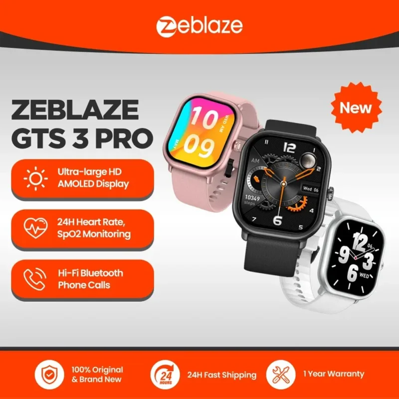 New Zeblaze GTS 3 Pro Voice Calling Smart Watch Ultra-big HD AMOLED Screen Health and Fitness Tracking Smartwatch for Men Women 1