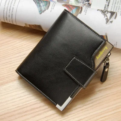 Baellerry Short Luxury Men Wallets Zipper Coin Pocket Card Holder Male Wallet Clutch Photo Holder Brand Man Purses Wallet 6