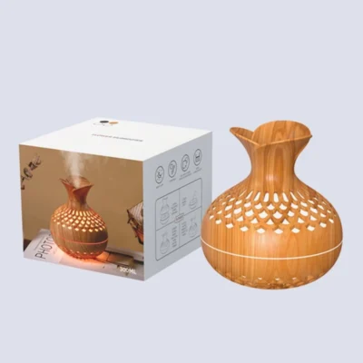 Wood Grain Mini Vase Air Humidifier USB Electric Ultrasonic Water Aroma Essential Oil Diffuser Home Room Fragrance Air Purifier 6