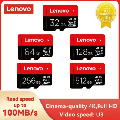 Lenovo Memory Card 512GB 256GB 128GB 64GB 32GB U3 V30 4K Full HD Micro TF Mini SD Card TF Memory Flash Card for Phone/Computer 1