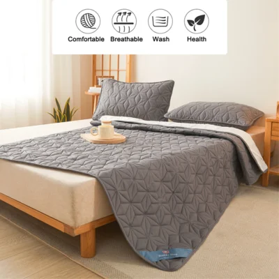 Waterproof Mattress Topper with Elastic Band Quilted Protector Pad Bedspread Winter Mattress Cover for Single/Double Bed 140/160 2