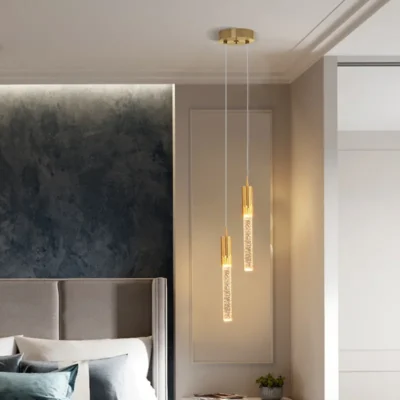 Modern Luxury Crystal Pendant Lamps Home Decor Bedside Hanging Light For Living Room Kictchen Bedroom Ceiling Chandelier Lights 2