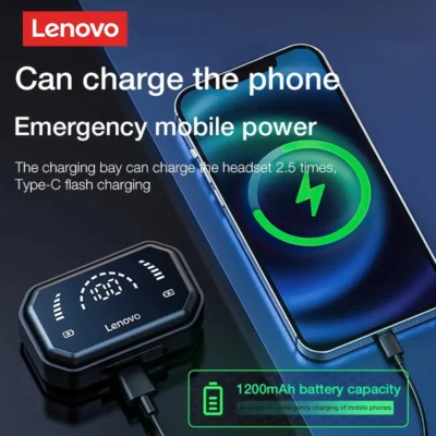 Lenovo LP3 Pro Earphones TWS Bluetooth 5.0 Wireless HIFI Music Headset Display 1200mAh Battery Headphones Gaming Earbuds 3