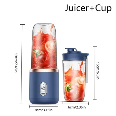 1pc Blue/Pink Portable Electric Small Juice Extractor Household Multi Function Juice Cup Mixing And Auxiliary Food 6