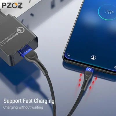 PZOZ Micro USB Cable Fast Charging Cord For Samsung S7 Xiaomi Redmi Note 5 Pro Android Mobile Phone MicroUSB Charger 2