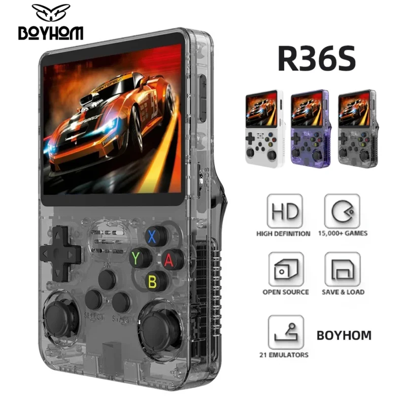 R36S Retro Handheld Video Game Console Linux System 3.5 Inch IPS Screen R35s Pro Portable Pocket Video Player 64GB Games 1