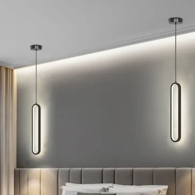 Modern Minimalist LED Pendant Light Chandelier For Bedroom Restaurant Living Room Gold Black Hanging Lamps Decoration Led Lustre 2