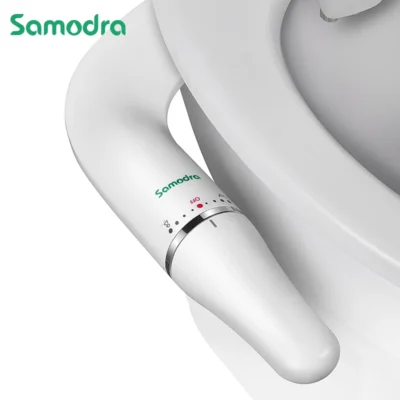 SAMODRA Toilet Bidet Ultra-Slim Bidet Toilet Seat Attachment With Brass Inlet Adjustable Water Pressure Bathroom Hygienic Shower 1