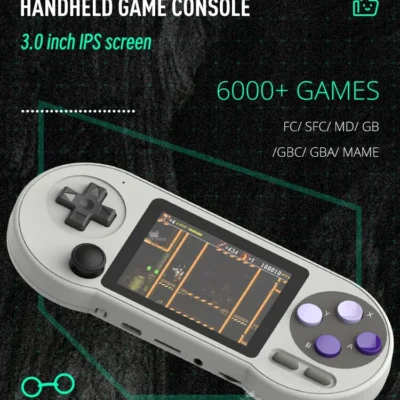 DATA FROG SF2000 Portable Handheld Game Console 3 Inch IPS Retro Game Consoles Built-in 6000 Games Retro Video Games For Kids 3