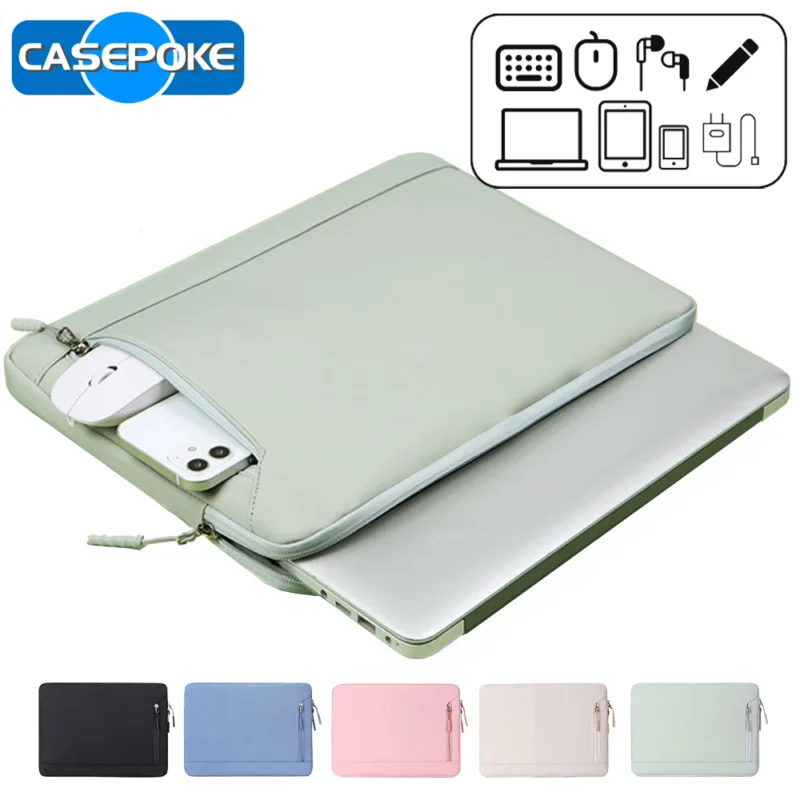 CASEPOKE Laptop Sleeve Case 13.3 14.6 15.6 Inch Notebook Bag Tablet Waterproof Case For MacBook Air Pro Lenovo Hp Dell Men Women 1