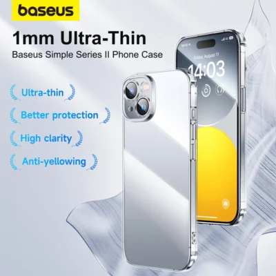 Baseus Clear Case for iPhone 15 Pro Max Shockproof Transparent Soft TPU Cover for iPhone 15 Pro Plus Full Lens Protective Case 1