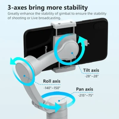 HQ3 3-Axis Gimbal Stabilizer for Smartphone Foldable Handheld Phone Video Record Vlog Anti-Shake Stabilizer for iPhone Android 4