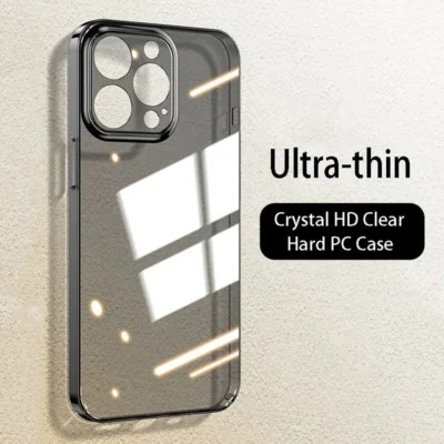 Luxury Ultra Thin Transparent Hard PC Case For iPhone 15 14 13 12 11 Pro Max 14 Plus Crystal Clear Slim Shockproof Bumper Cover 1