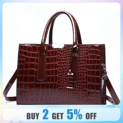 Crocodile Print Women Handbags Purse Tote Bags Adjustable Strap Top Handle Bag Large Capacity Crossbody Bags Work Travel Gift 1