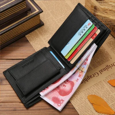 Classic Short Genuine Leather Men Wallets Fashion Coin Pocket Card Holder Men Purse Simple Quality Male Wallets 3