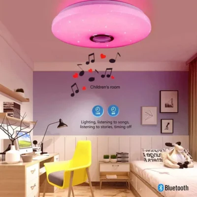 Modern Ceiling Lamps RGB Dimming Home Lighting APP Bluetooth Music Light 42W 60W Smart Ceiling Lights With Remote Control AC220V 1