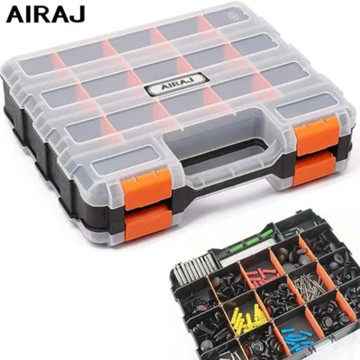 AIRAJ Small Parts Organizer, 34-Compartments Double Side Parts Organizer with Removable Dividers for Hardware 1