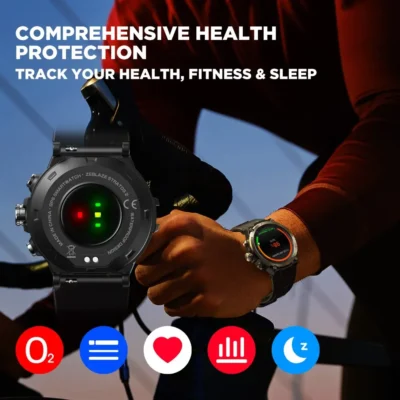 Zeblaze Stratos 2 GPS Smart Watch AMOLED Display 24h Health Monitor 5 ATM Long Battery Life Smartwatch for Men 5