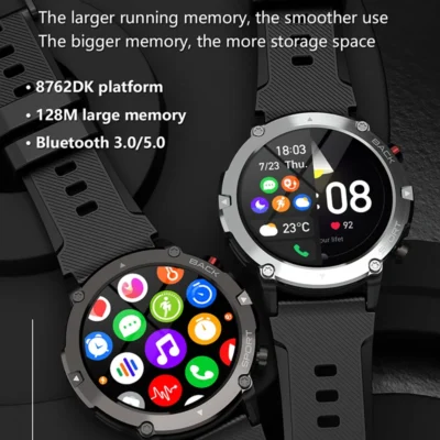 Military C21 Smart Watch Men Bluetooth Call Fitness Tracker 5ATM Waterproof Sport Wrist Smartwatch for iPhone Android Phone 2023 2