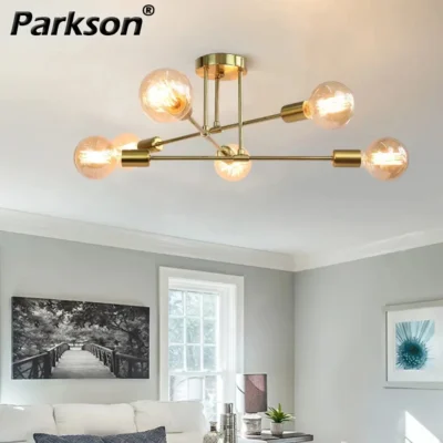 Modern LED Ceiling Lights Industrial Iron Black/Golden Nordic Minimalist Home Decoration Living Room Dining Room Ceiling Lamps 1