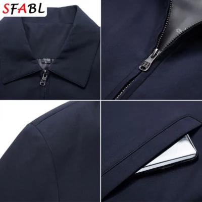 New Brand Men's Jacket Turn-down Collar Men's Jacket Business Casual Solid Color Jacket for Men Work Coat 2023 Spring Autumn New 5