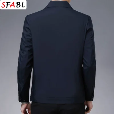 New Brand Men's Jacket Turn-down Collar Men's Jacket Business Casual Solid Color Jacket for Men Work Coat 2023 Spring Autumn New 4