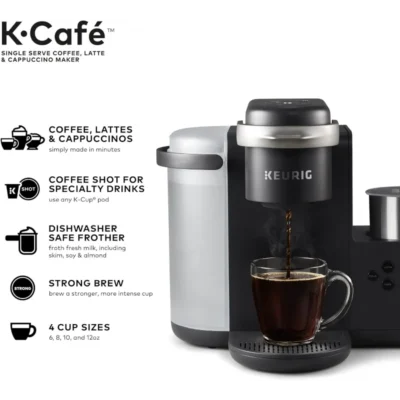 K-Cafe Single Serve K-Cup Coffee, Latte and Cappuccino Maker, Dark Charcoal 2